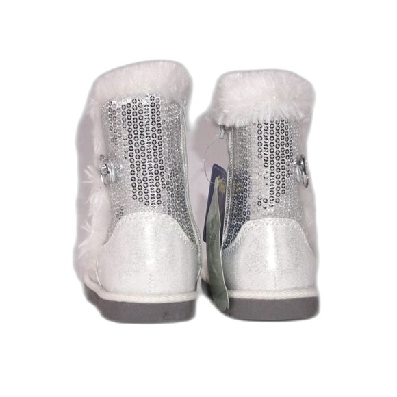 SONOMA Little Girls Silver Sequin Zip Up Ankle Boots Booties Brand New NIB - Picture 5 of 6